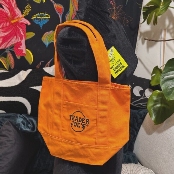 TRADER JOE's Halloween Trick-Or-Treat Canvas Mini Tote Bag, Orange, 2025 - Picture 5 of 10